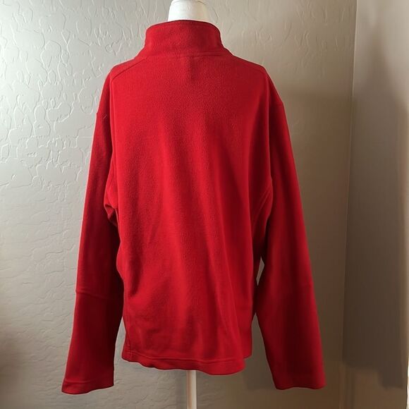 LANDS’ End red half zip long sleeve high neck shacket warm top Polartec large - Picture 7 of 12